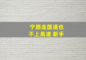 宁愿走国道也不上高速 新手